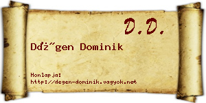 Dégen Dominik névjegykártya